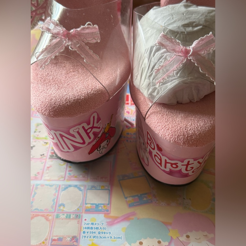My Melody Kawaii Coquette Pink Party Stripper Heels Pleaser Platforms NEW 8 Cute - Picture 7 of 11